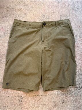 Micros Olive Shorts with Front Button